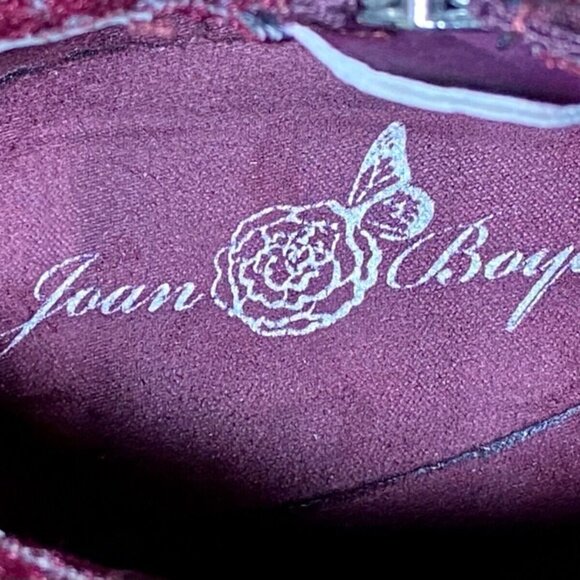 Joan Boyce Women's Red Studded Round Toe Block Heel Zipper Ankle Booties Size 8 - Picture 8 of 11